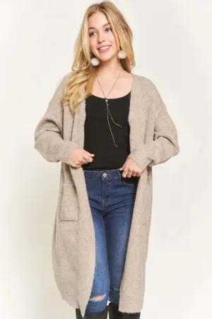 2tone Sweater Open Cardigan