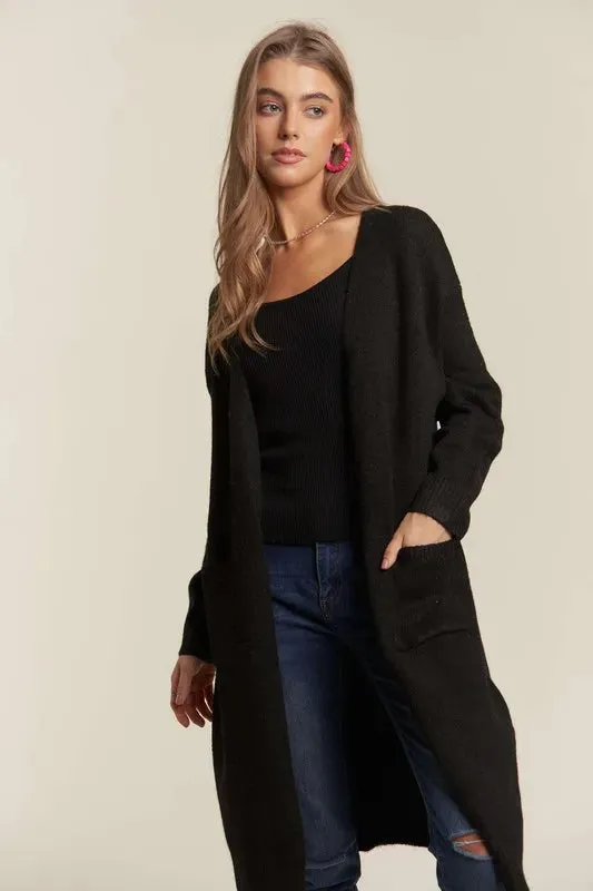 ADORA 2tone Sweater Open Cardigan