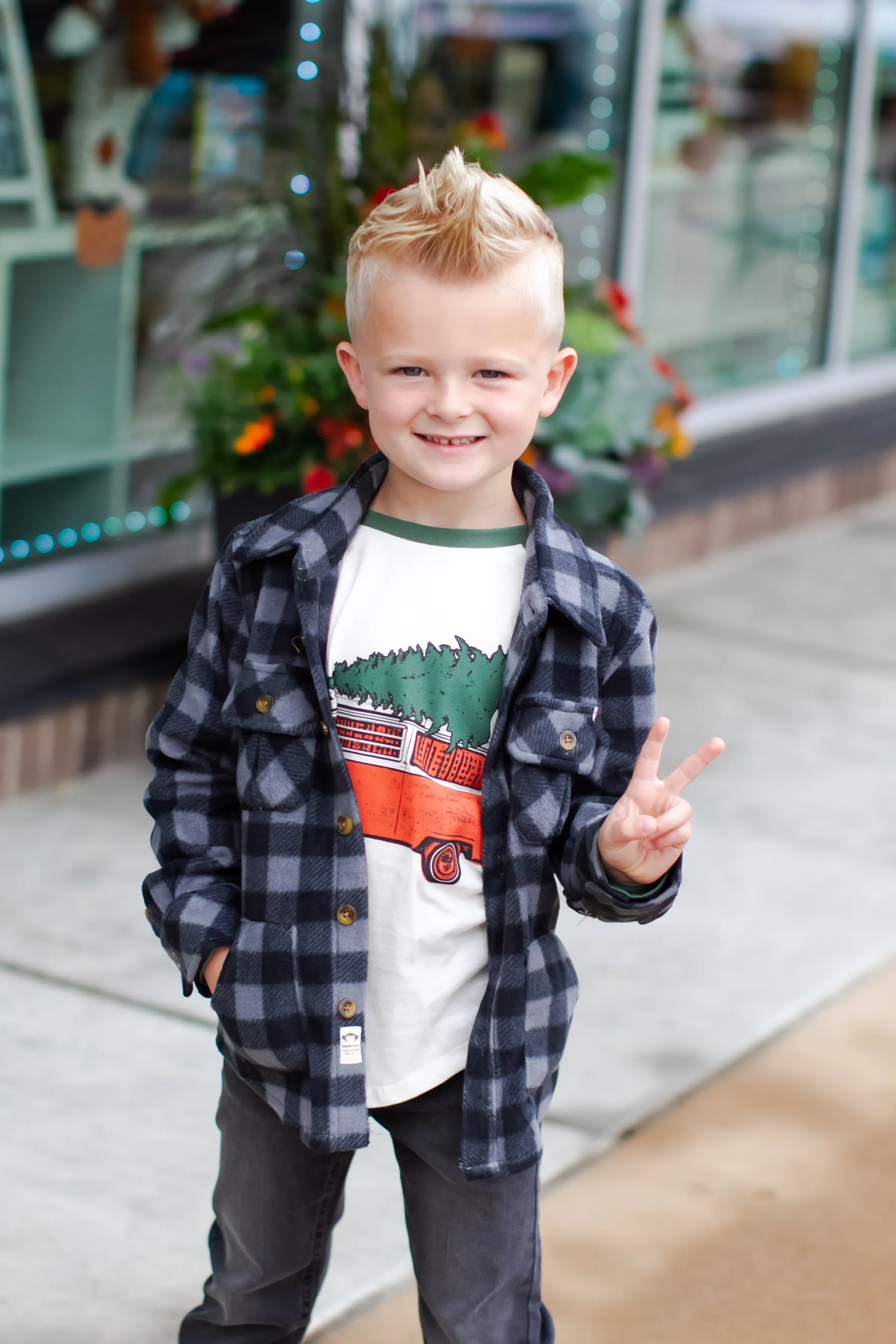 Appaman - Boys Snow Fleece Shirt in Grey/Black Check (5)