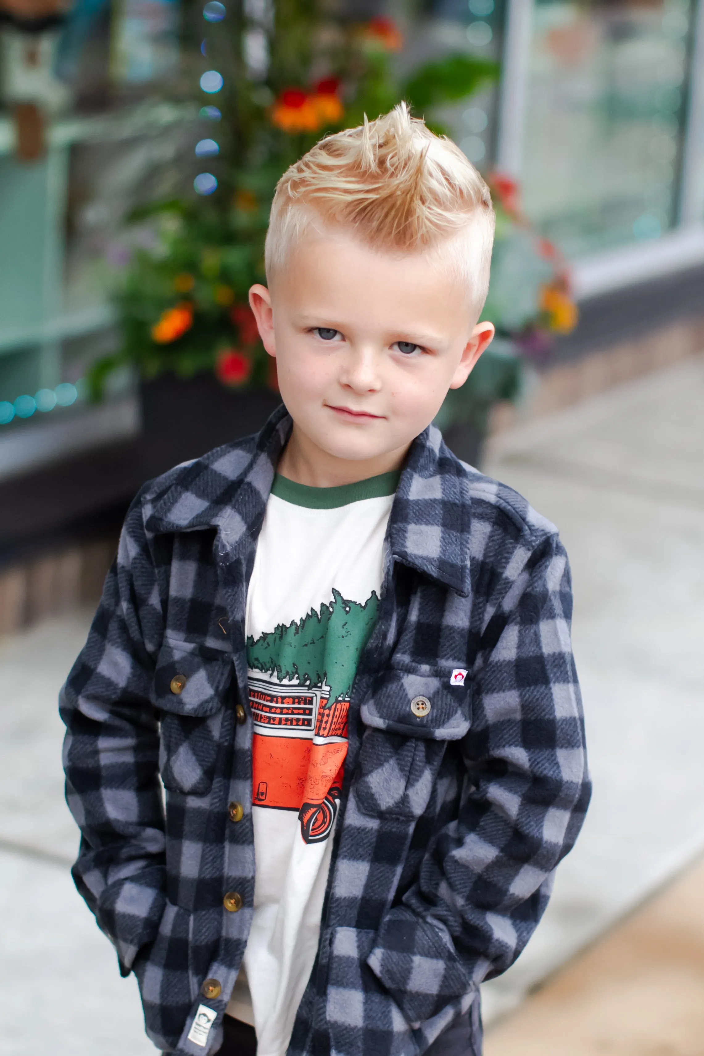 Appaman - Boys Snow Fleece Shirt in Grey/Black Check (5)