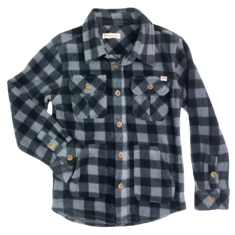 Appaman - Boys Snow Fleece Shirt in Grey/Black Check (5)