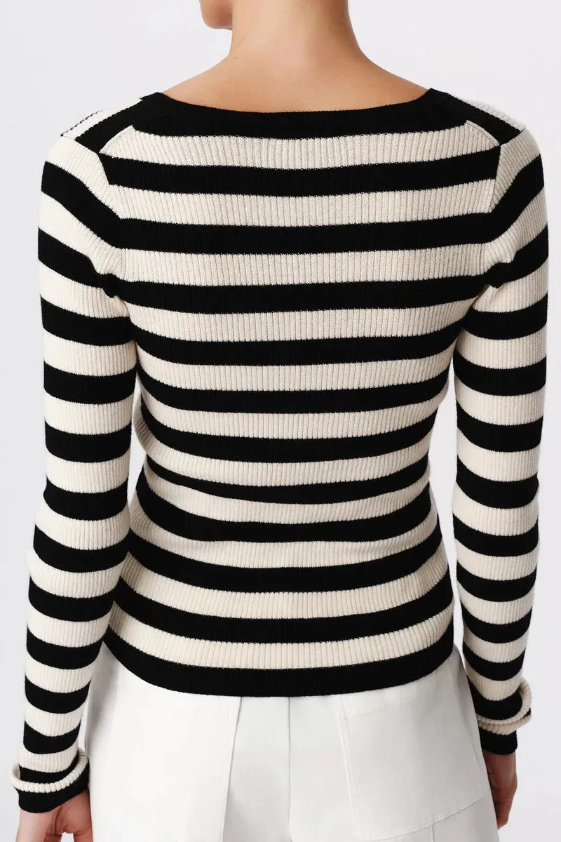 ATM Wool Blend Striped Sweater
