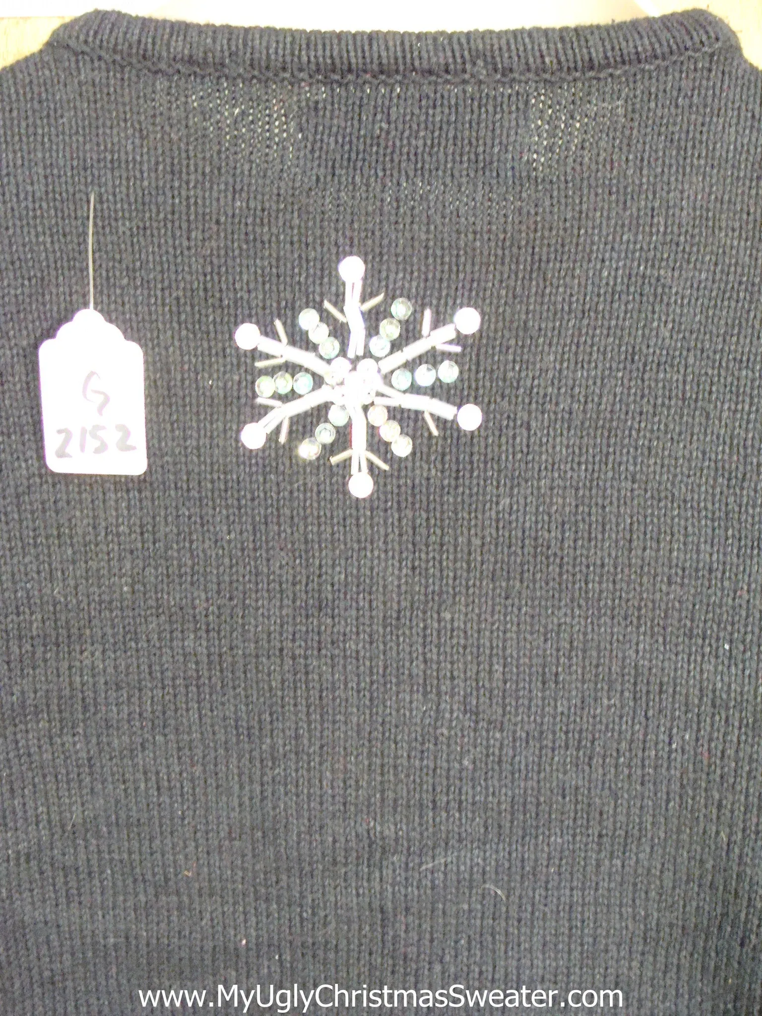 Black and White with Bling Light Up Ugly Xmas Sweater