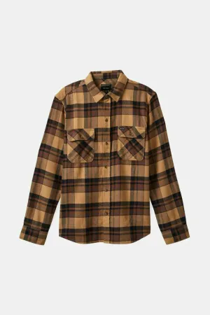BRIXTON BOWERY FLANNEL TIGERS EYE/PINECONE BROWN