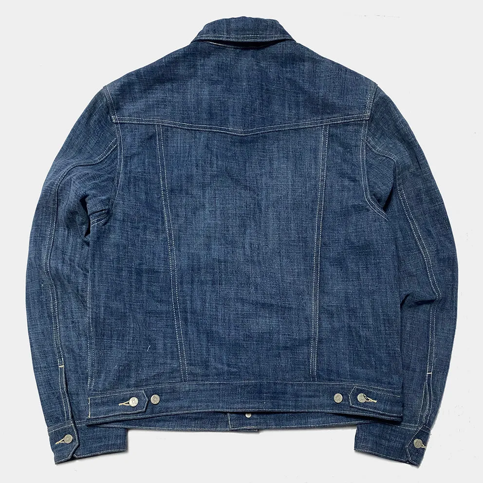 BZEN M.3139RR GARCIA2-BD REGULAR FIT 4 POCKET TOP SIDE BRUSHED ROYAL BLUE DENIM JACKET-11.5OZ-E0 ROYAL BLUE