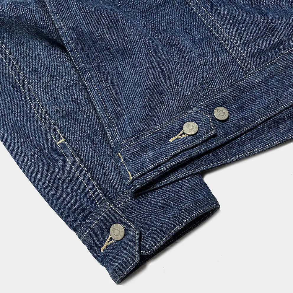 BZEN M.3139RR GARCIA2-BD REGULAR FIT 4 POCKET TOP SIDE BRUSHED ROYAL BLUE DENIM JACKET-11.5OZ-E0 ROYAL BLUE