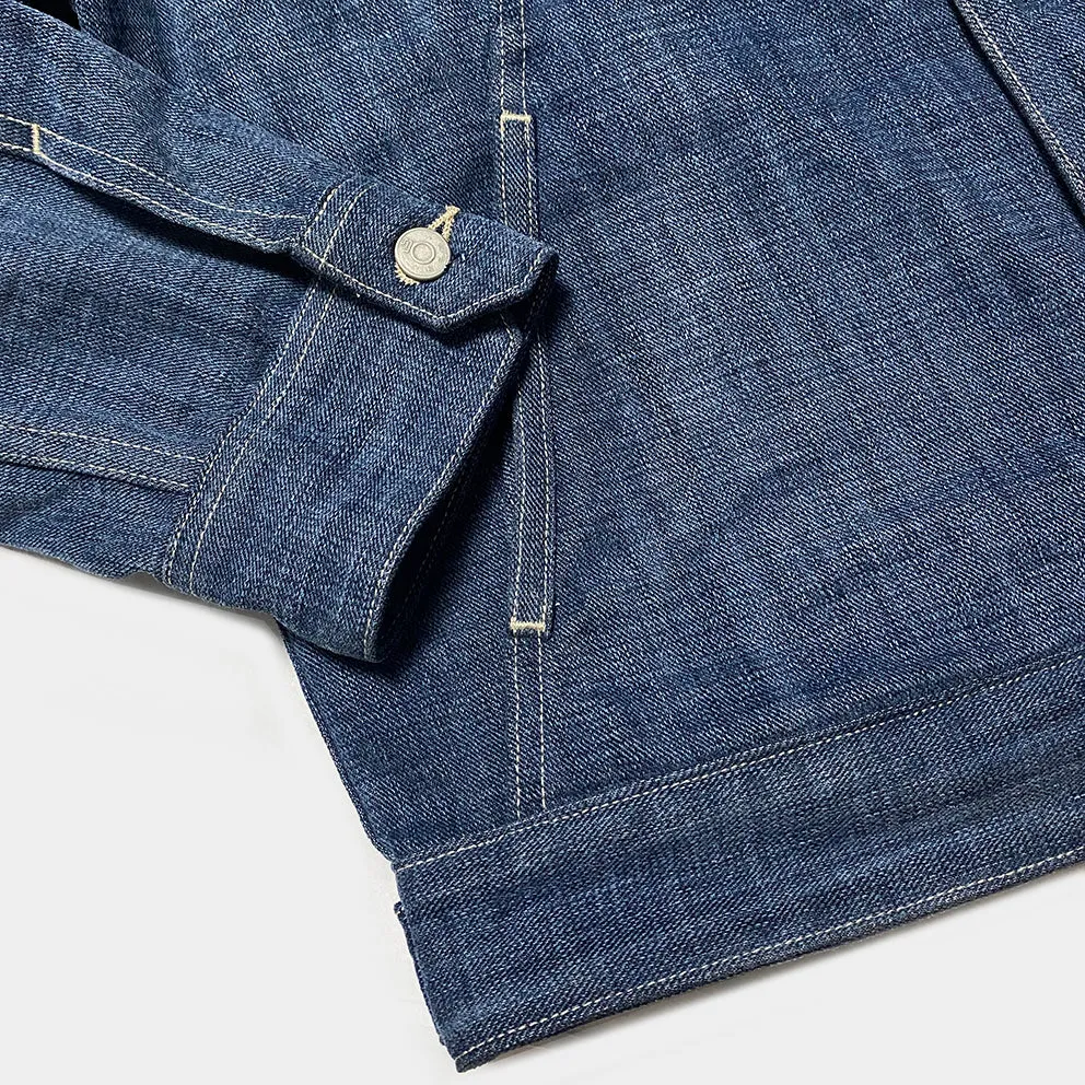 BZEN M.3139RR GARCIA2-BD REGULAR FIT 4 POCKET TOP SIDE BRUSHED ROYAL BLUE DENIM JACKET-11.5OZ-E0 ROYAL BLUE