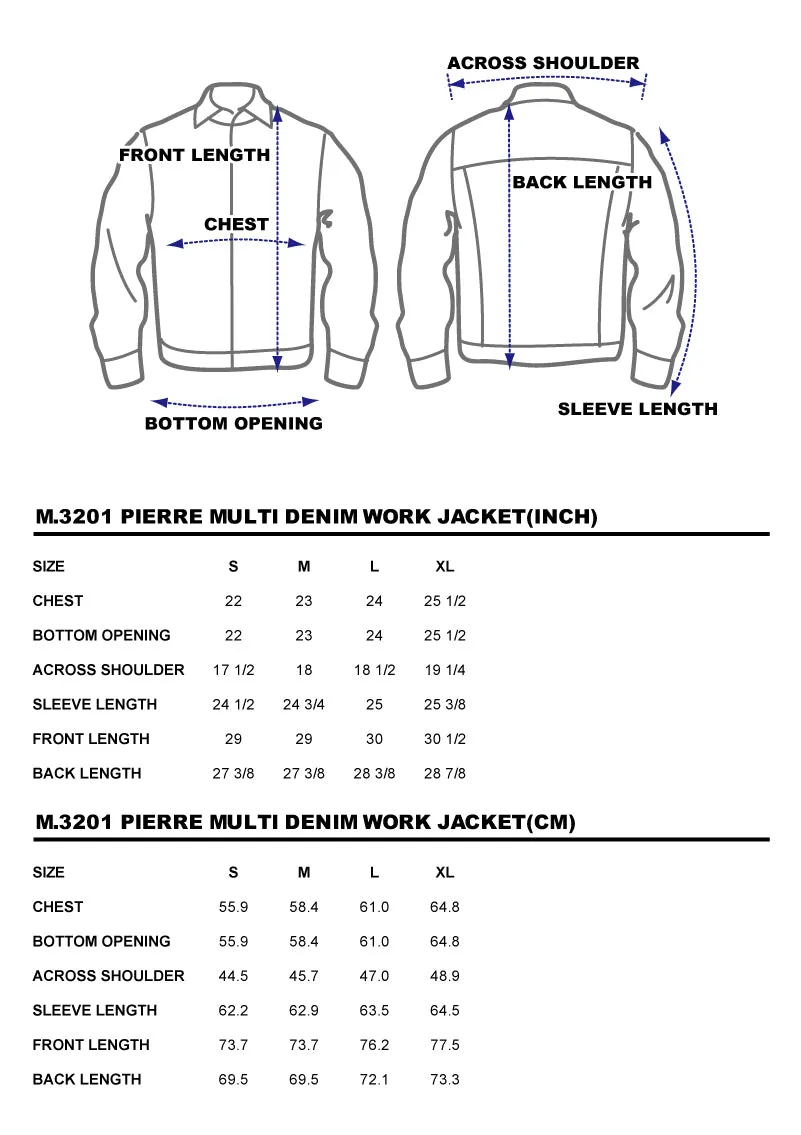 BZEN M.3201-PIERRE REGULAR FIT FRENCH WORKWEAR INSPIRED PATCHWORK JACKET- E0 RINSE INDIGO