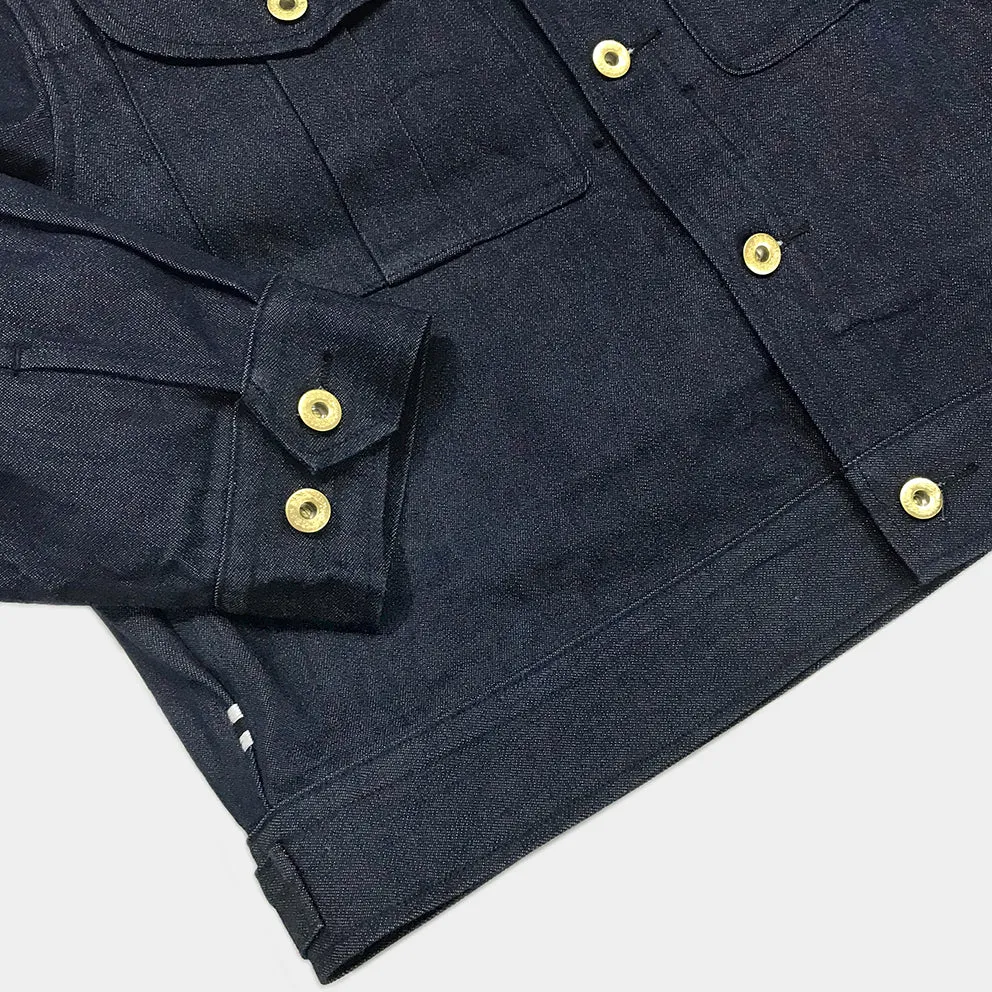 BZEN M.3221-HMS REGULAR FIT 4 POCKET NAVAL INSPIRED DENIM JACKET-12OZ-HRH INDIGO