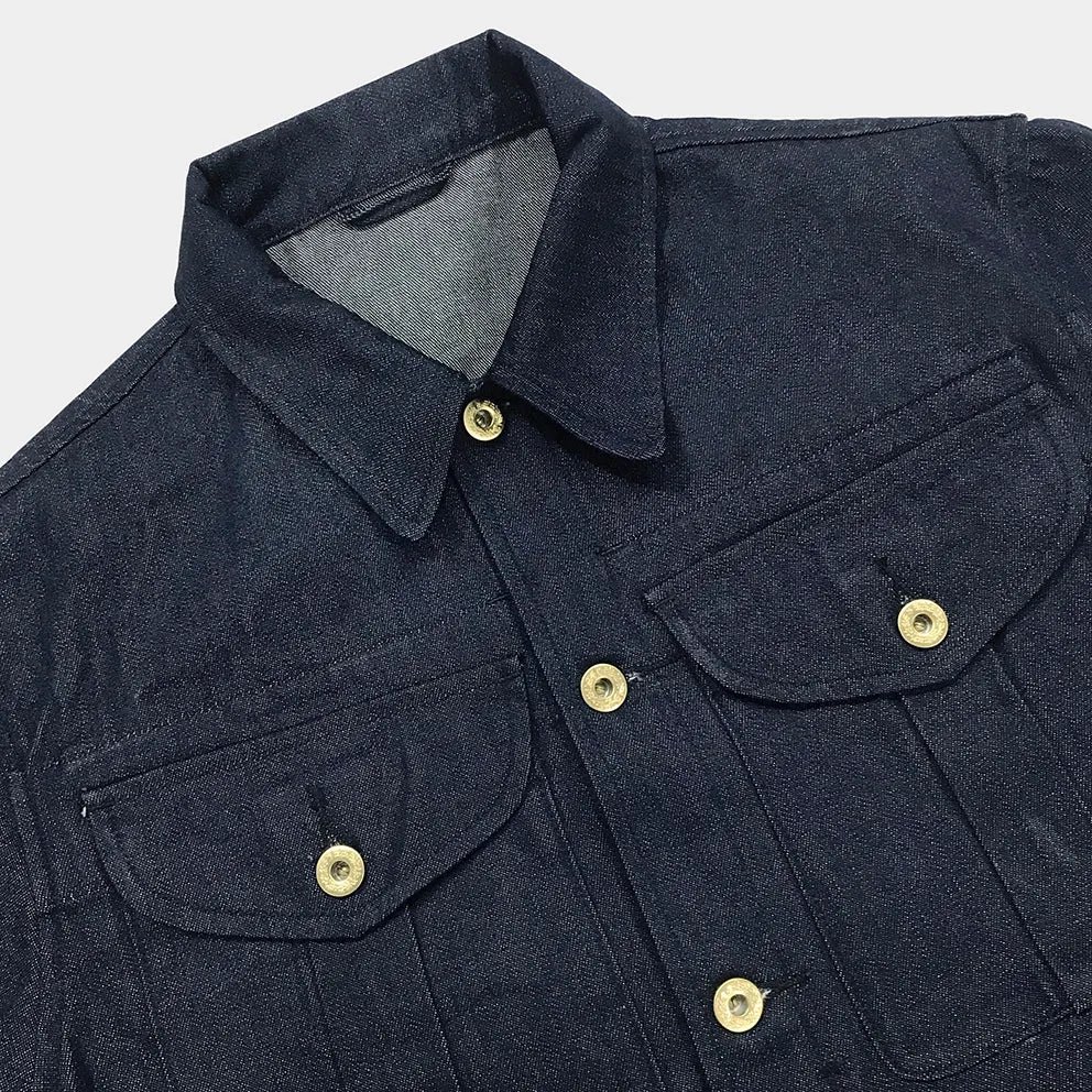 BZEN M.3221-HMS REGULAR FIT 4 POCKET NAVAL INSPIRED DENIM JACKET-12OZ-HRH INDIGO