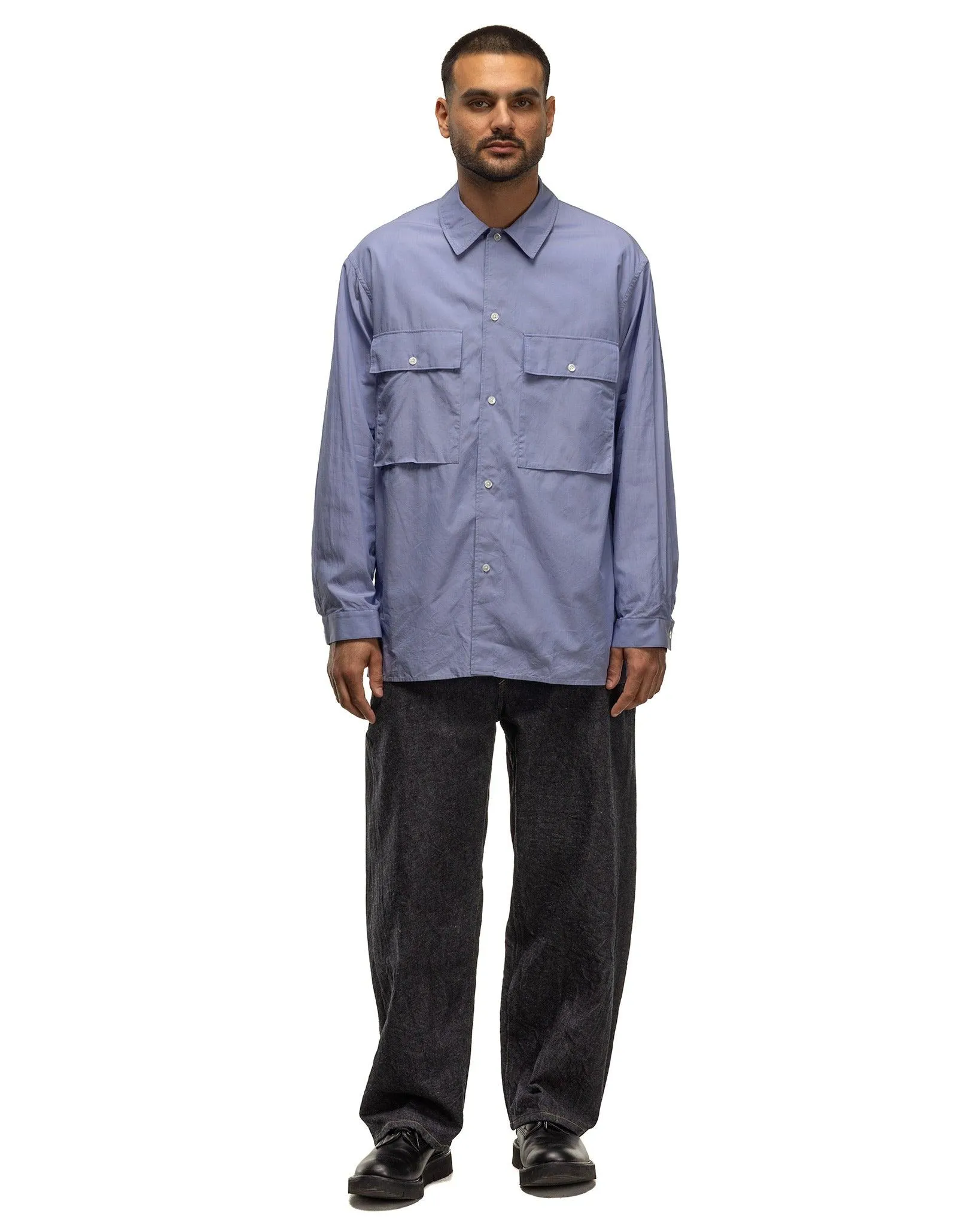 Chambray Military Shirt Saxe