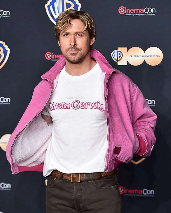 Cinemacon Ryan Gosling Pink Jacket