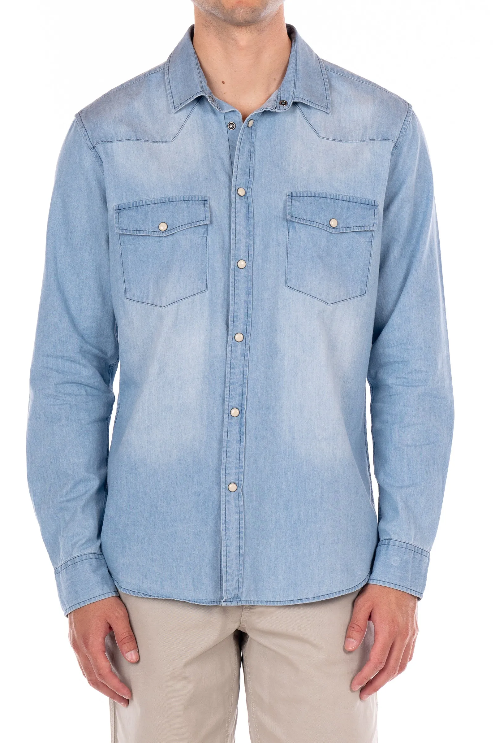 Dennis Chambray Shirt - Light Blue