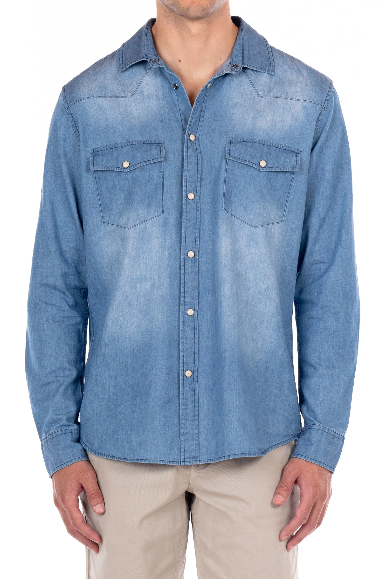 Dennis Chambray Shirt - Medium Blue