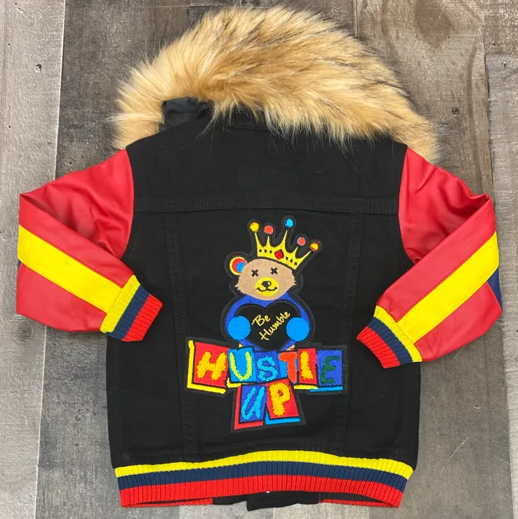 Elite- rise up denim jacket (black) (kids)