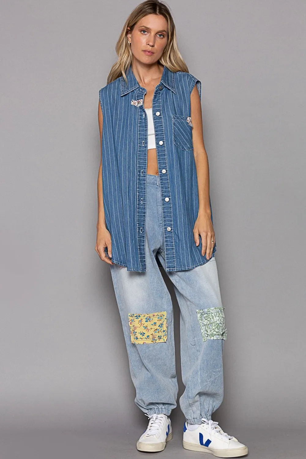 Emilia Striped Denim Shirt