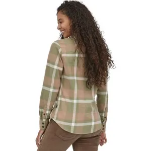 Fjord Mid-Weight Organic Cotton Flannel Shirt Women's Patagonia Comstock/Garden Green color