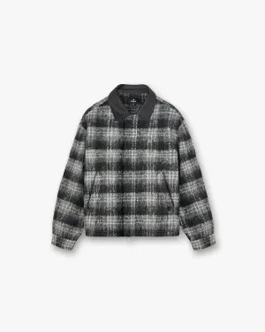 Flannel Check Overshirt - Jet Black