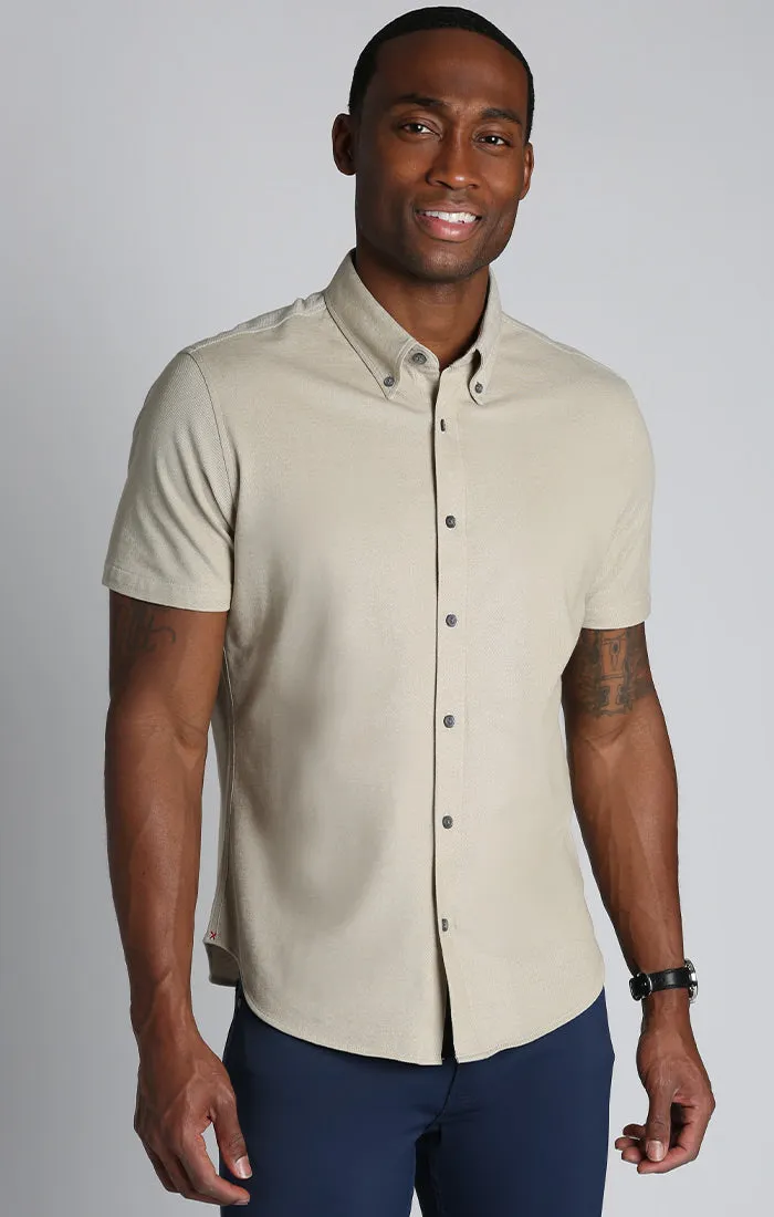 Knit Oxford Stretch Short Sleeve Shirt
