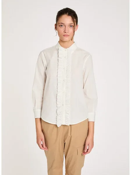 Lis Lareida Bluette Shirt with Detachable Ruffle in Oxford Blue