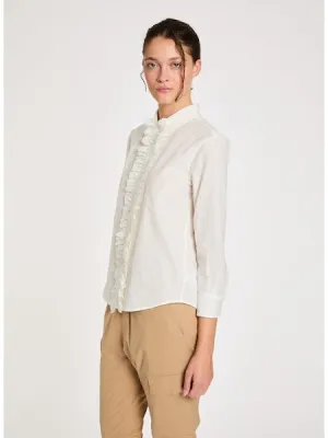 Lis Lareida Bluette Shirt with Detachable Ruffle in Oxford Blue