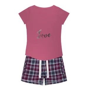 Love Women's Sleepy Tee and Flannel Short