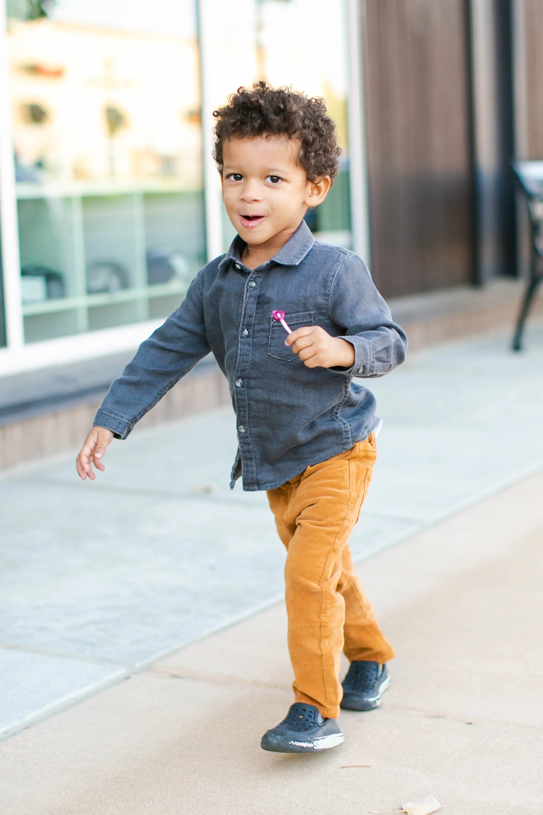 Mayoral - Boys Long-Sleeved Soft Denim Shirt in Grey