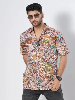 Men's Relax Short Sleeve in Paisley Shirt