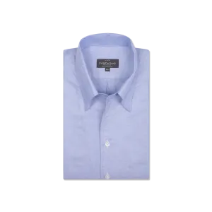 One Piece Button Down Shirt in Pale Blue Oxford