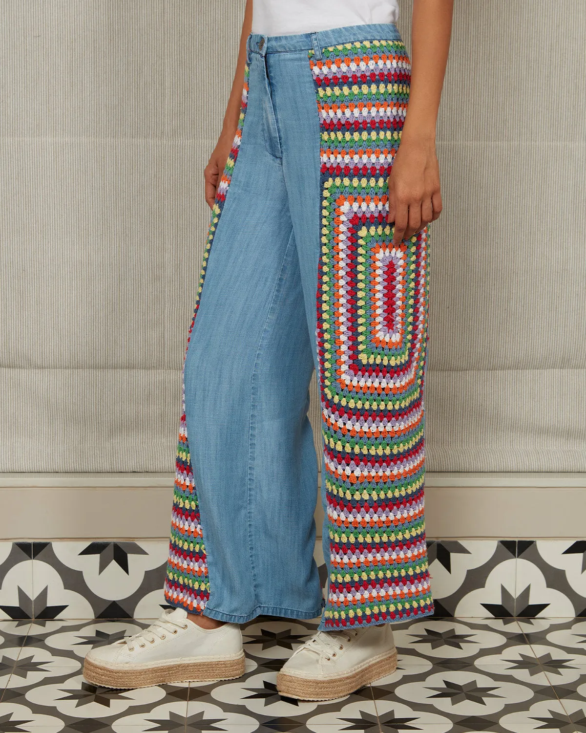 Passionfruit Crochet Wide-Legged Pants