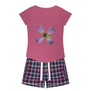 PurpleFlower3 Women's Sleepy Tee and Flannel Short