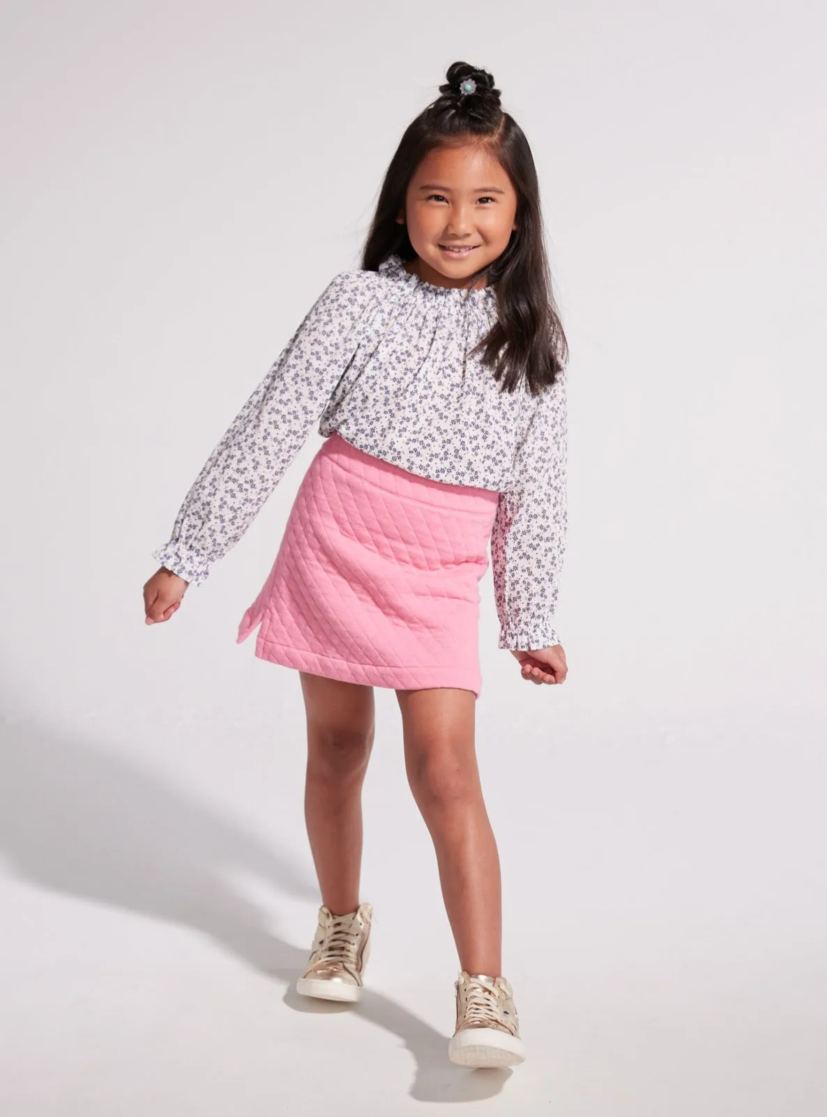 Quilted Mini Skirt - Rose