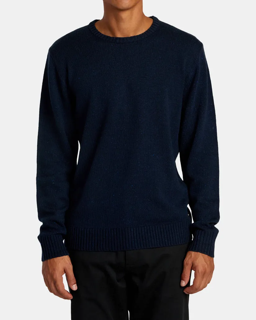 RVCA ALAMEDA CREW NECK SWEATER - NAVY