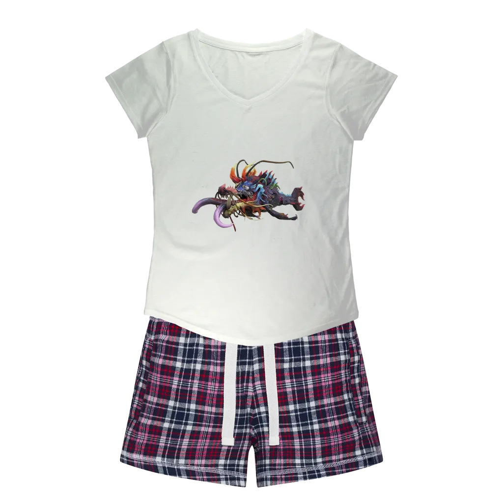 Ryuuk the Fish Dragon God Women's Sleepy Tee and Flannel Short