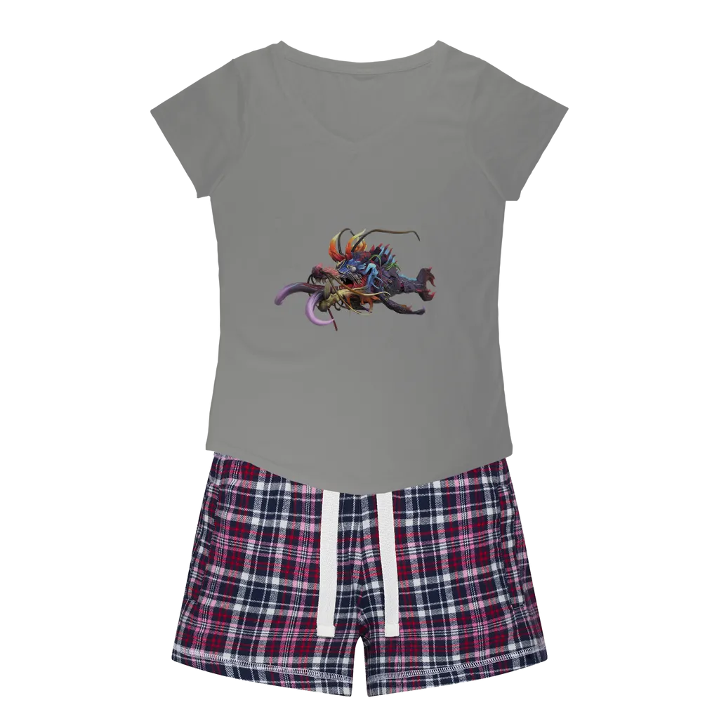 Ryuuk the Fish Dragon God Women's Sleepy Tee and Flannel Short