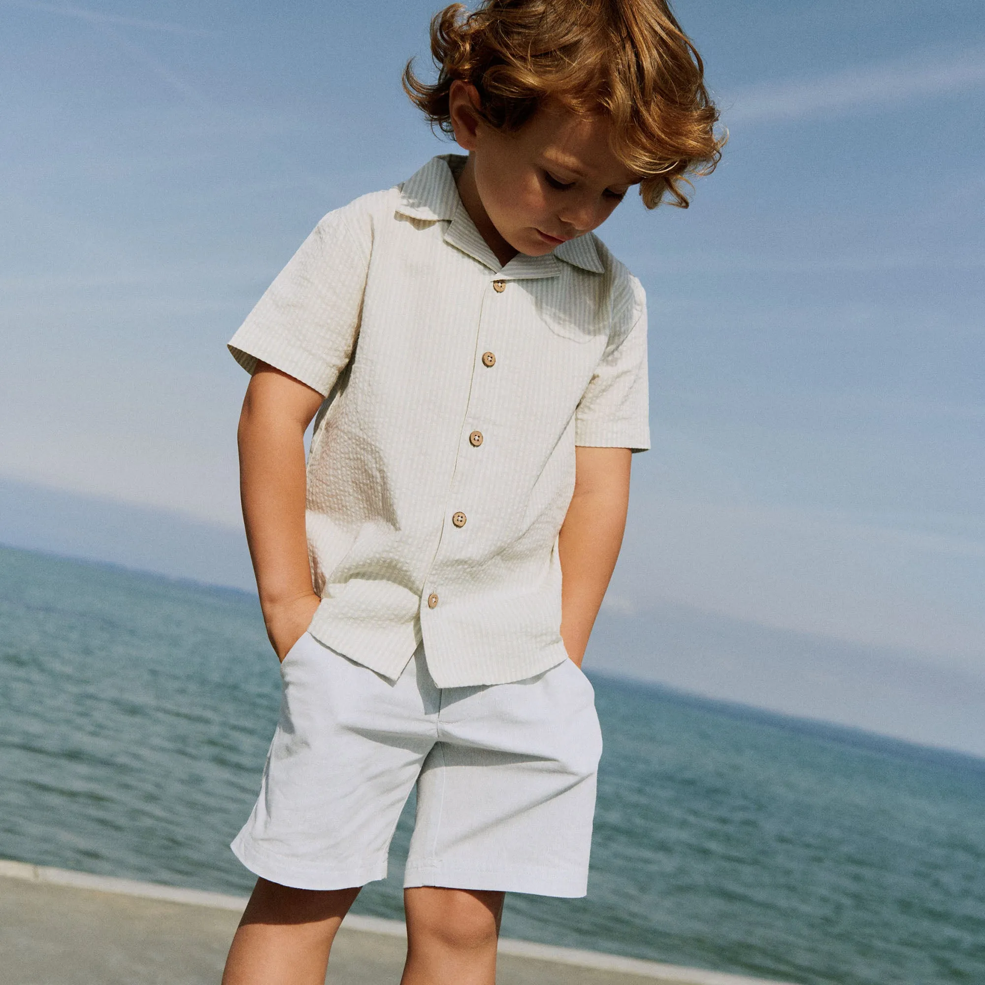 Shorts Elvig - light blue chambray