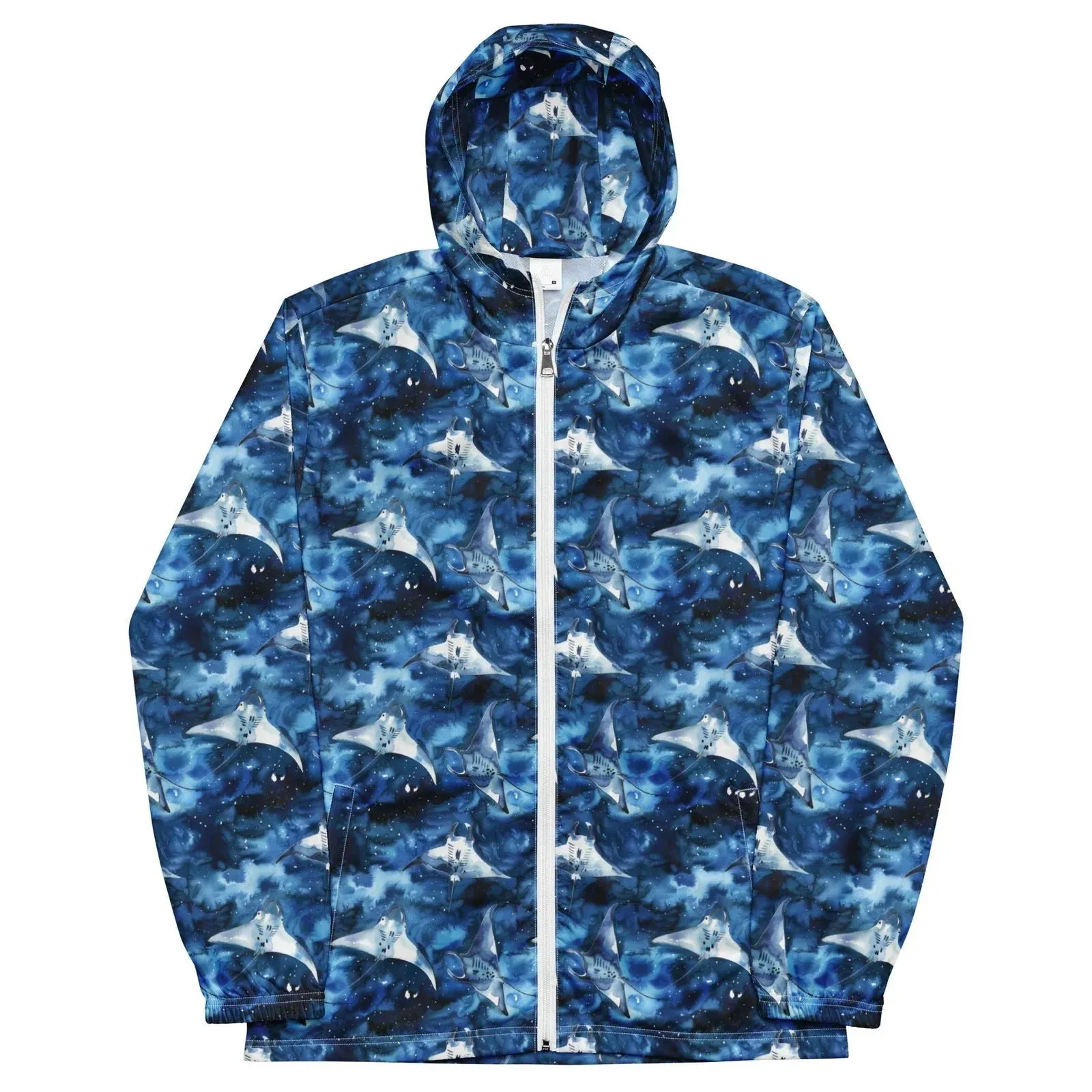 Starry Manta Ray Men’s Windbreaker