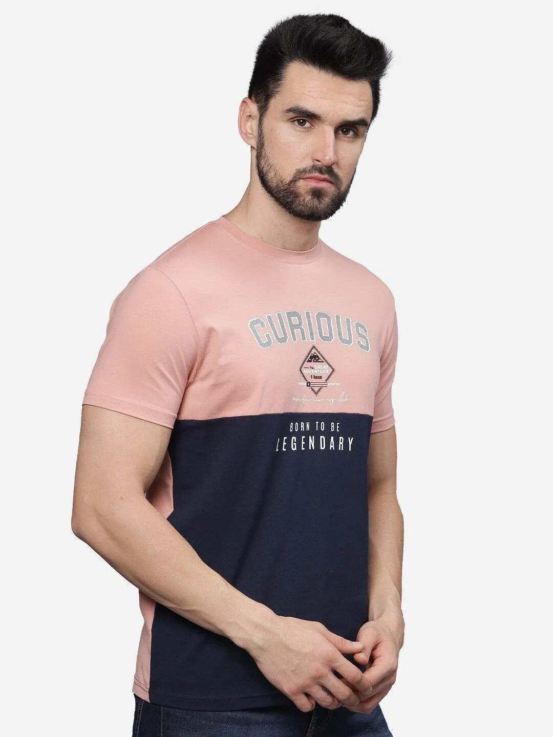T-Base Men Colourblocked T-Shirt