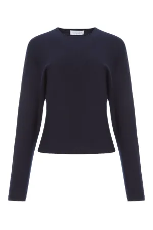 Theodore Knit Sweater in Navy Cashmere Silk