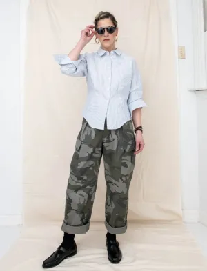 Waisted Oxford Button Down Shirt