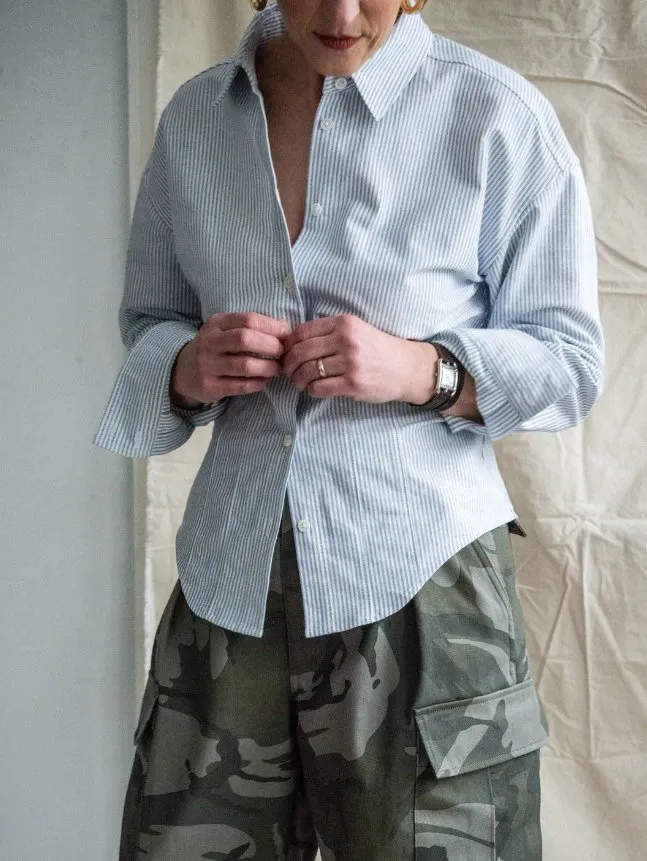 Waisted Oxford Button Down Shirt