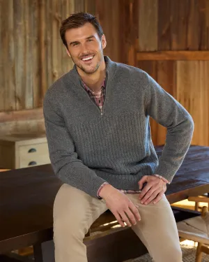 WOODLAND MERINO WOOL 1/4-ZIP SWEATER